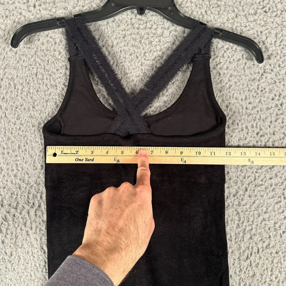 Alo Yoga‎ Seamless Luxe Terry Cuddle Romper Womens XS Black